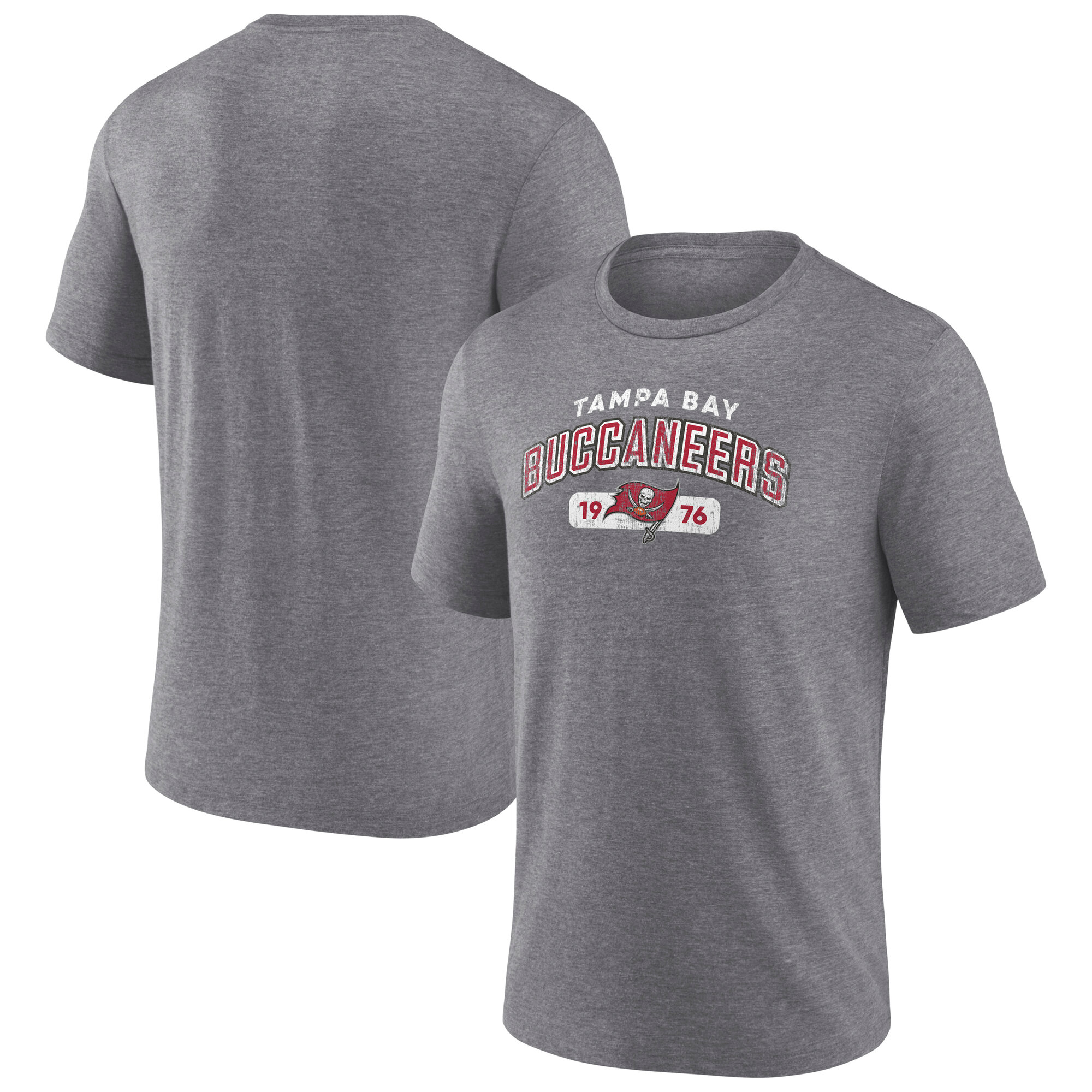Men's Fanatics Heather Gray Tampa Bay Buccaneers Tri-Blend Go Ahead T-Shirt